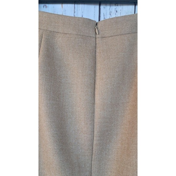 J. CREW 10P No. 2 Pencil Skirt Camel Beige Tweed Wool Knee Length Lined Career - Picture 4 of 6